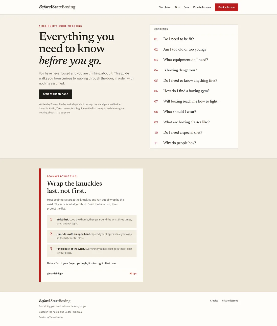 BeforeIStartBoxing homepage