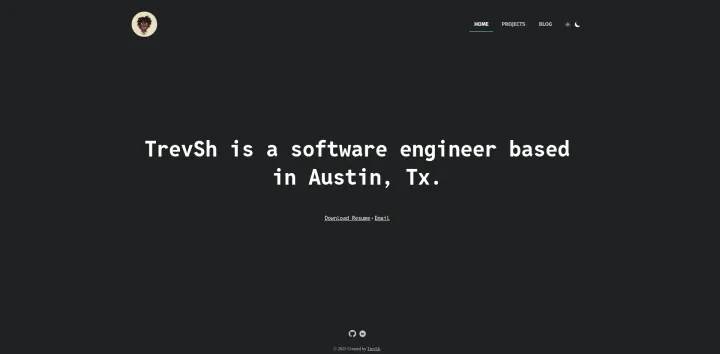 Screenshot of Portfolio Page